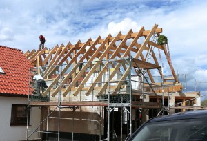 Neuerrichtung Dachstuhl auf Anbau